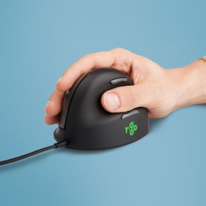 R-Go Tools HE Break ergonomisk mus med pausesoftware, lille h�nd, h�jreh�ndet, kablet, sort